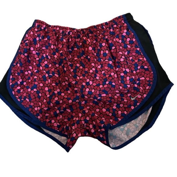 Nike Dri Fit Pink and Blue Pebble Print Logo Shorts - Picture 1 of 7